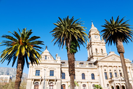 in south africa close up of the blur  city hall of cape town and clear skyのeditorial素材