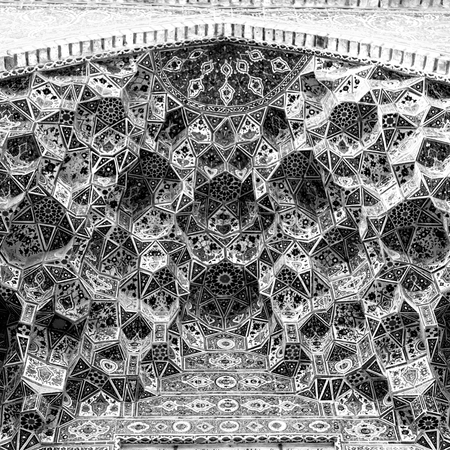 blur in iran abstract texture of the  religion  architecture mosque roof persian historyの写真素材