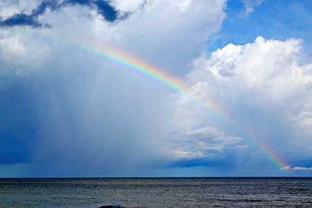 rainbow and the cloud abstract thailand kho tao bay of a  wet  in  south china seaの写真素材