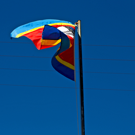 blur in swaziland waving flag  and sky    like abstracr conceptの写真素材