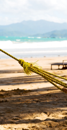 in  philippines  view from an hammock  near ocean beach and sky concept of relaxの写真素材