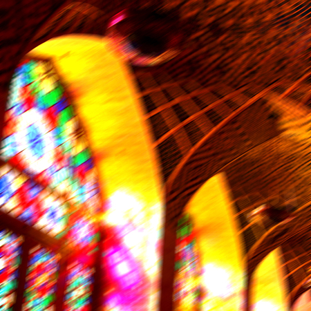 in iran blur colors from the windows the old mosque traditional scenic lightの写真素材