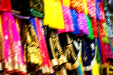 blur in iran scarf in a market texture abstract of colors and bazaar accessoryの写真素材