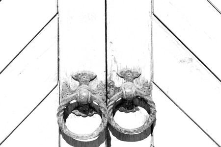 blur in south africa  antique door entrance and      decorative handle for backgroundの写真素材