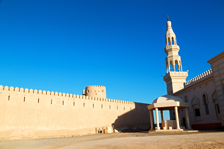  minaret and religion in clear sky in oman muscat the old mosqueの写真素材