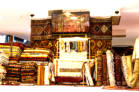 blur in iran antique carpet textile  handmade beautiful arabic ornamentの写真素材