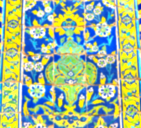 blur in iran the old decorative flower  tiles from antique mosque like background