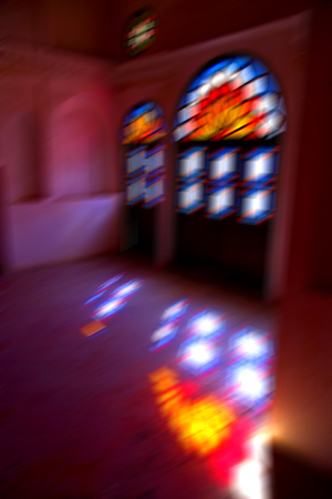in iran blur colors from the windows the old mosque traditional scenic lightの写真素材
