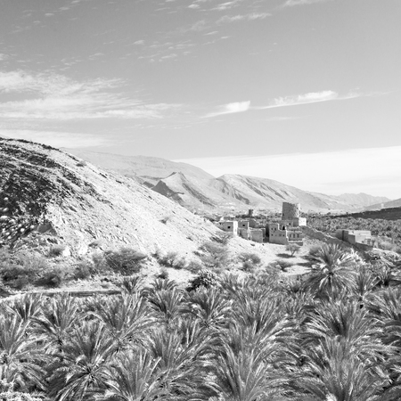 arch village house and  cloudy sky in   oman the old abandonedの写真素材