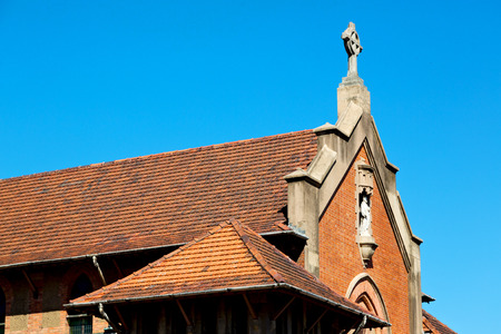 blur  in south africa  old  church  in city center of durban   and religion buildingの写真素材