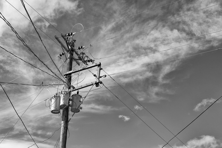 blur  in  philippines   a electric pole with transformer and wire  the cloudy skyの写真素材
