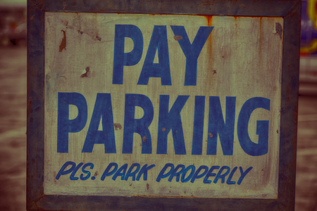 in  philippines old dirty label of parking signal conceptの写真素材