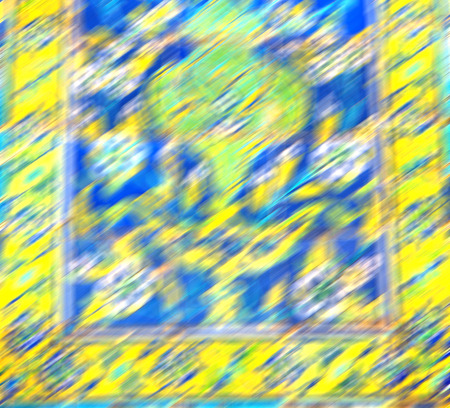 blur in iran the old decorative flower  tiles from antique mosque like backgroundの写真素材