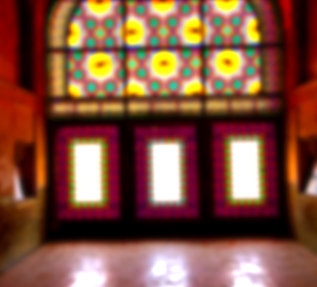 in iran blur colors from the windows the old mosque traditional scenic lightの写真素材