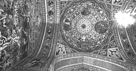 blur  in iran the old      cathedral and traditional gold wall paintedの写真素材