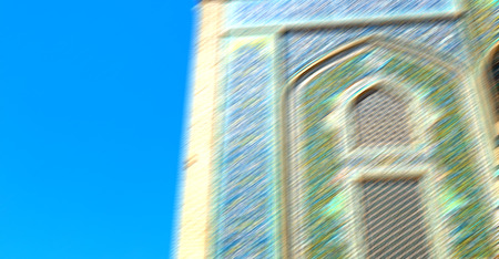 blur in iran the old decorative flower  tiles from antique mosque like backgroundの写真素材