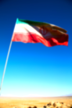 in iran blur  iranian waving flag  the blue sky and windの写真素材