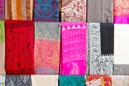 in   dubai   accessory colorfull scarf and headscarf old marketの写真素材