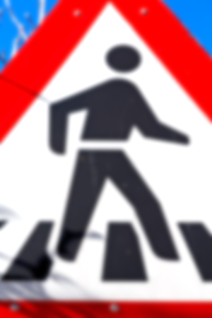 blur in south africa road signal of a man at work like abstracr conceptの写真素材