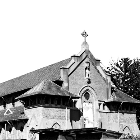 blur  in south africa  old  church  in city center of durban   and religion buildingの写真素材