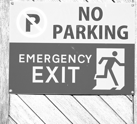 blur  in south africa  emergency  exit signal and no parking iconの写真素材