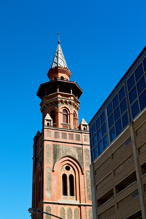 blur  in south africa  old  church  in city center of durban   and religion buildingの写真素材
