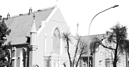 blur  in south africa old  church  in city center of reinet graaf and religion buildingの写真素材