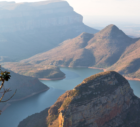 blur  in  south africa  blyde river canyon plant rock and pond waterの写真素材