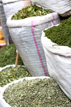 blur  in iran bazaar  old market spice ingredient for food exotic herbの写真素材