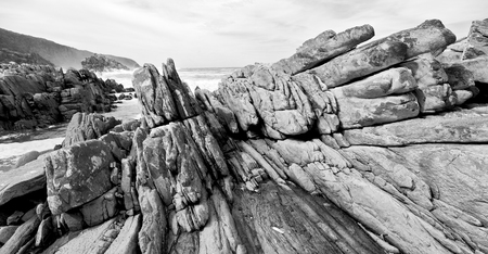 in south africa   sky ocean  tsitsikamma reserve nature and rocksの写真素材