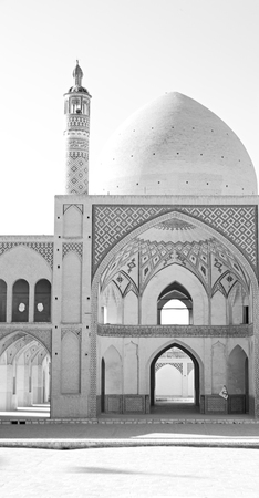 in iran the old      mosque and traditional wall tile incision near    minaretの写真素材