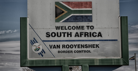 in south africa control border signal welcome concept and sky