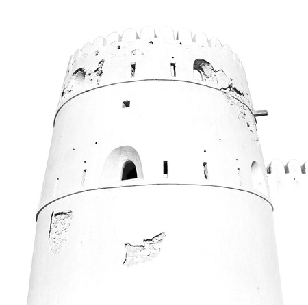 fort battlesment sky and    star brick in oman   muscat the old defensiveの写真素材