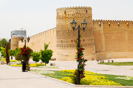 blur in iran shiraz the old castle   city defensive architecture near a gardenのeditorial素材