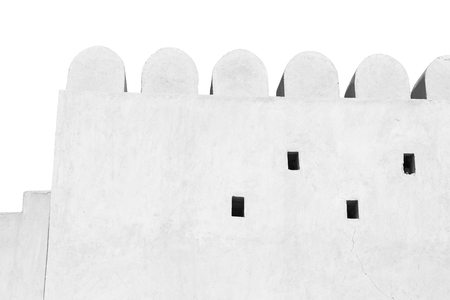 fort battlesment sky and    star brick in oman   muscat the old defensiveのeditorial素材