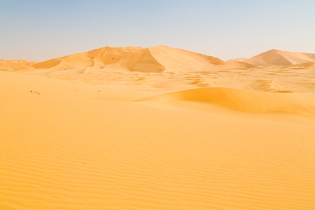 the empty quarter  and outdoor  sand  dune in oman old desert rub al khaliの写真素材