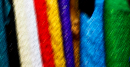 blur in iran scarf in a market texture abstract of colors and bazaar accessory の写真素材