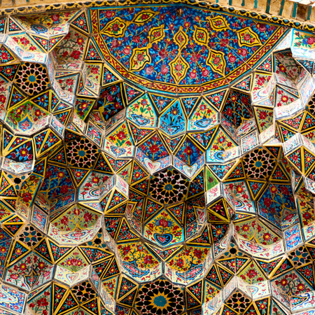 blur in iran abstract texture of the  religion  architecture mosque roof persian historyのeditorial素材
