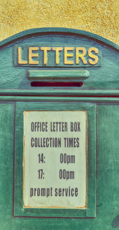 in italy antique historical  vintage box post and    wall near houseの写真素材