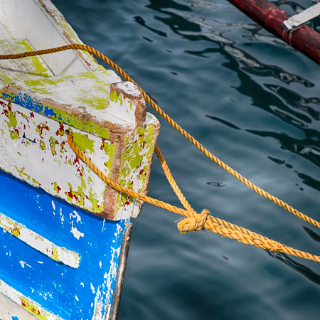  philippines old dirty prow of a boat in the port like abstract の写真素材