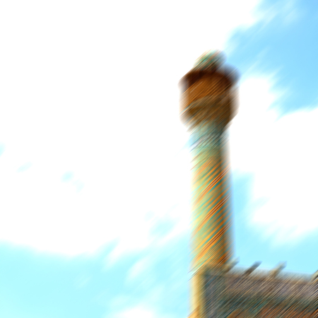 blur in iran the old decorative flower  tiles from antique mosque like backgroundの写真素材