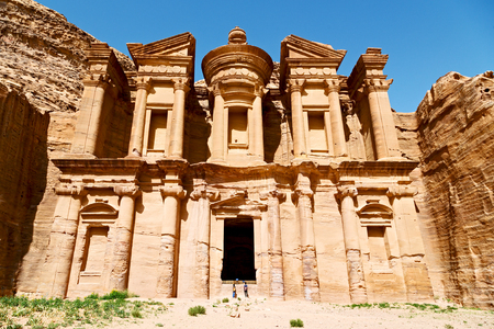 the antique site of petra in jordan the monastery  beautiful wonder of the worldの写真素材