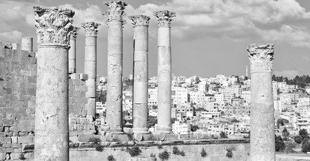 in jerash jordan the antique archeological site classical heritage for touristの写真素材