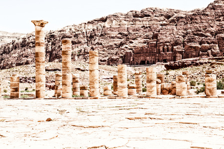 in petra jordan the antique street full of columns and architecture heritageのeditorial素材