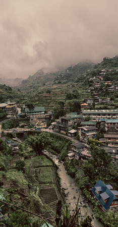 blur  in  philippines  terrace field for coultivation of rice  from banaue unesco siteの写真素材