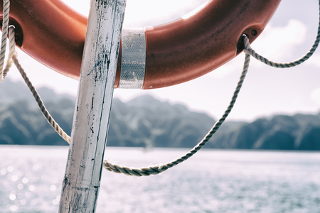 blur  in  philippines   a buoy in boat neat the pacific ocean bokeh and mountain backgroundの写真素材