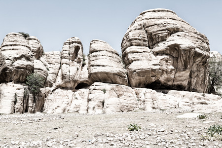 in jordan the scenic valley of dana natural  reserve for walkingの写真素材