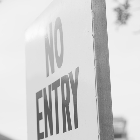 in  philippines old dirty label of no entry    signal conceptの写真素材