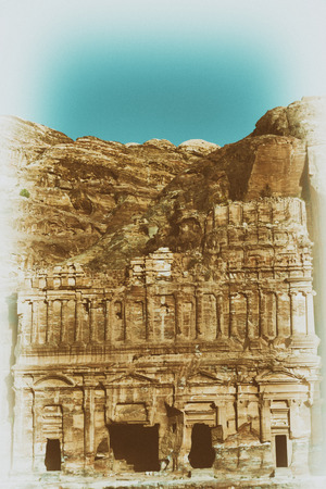 from high  the antique site of petra in jordan the beautiful wonder of the worldのeditorial素材