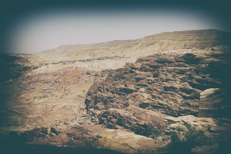 from high  the antique site of petra in jordan the beautiful wonder of the worldの写真素材